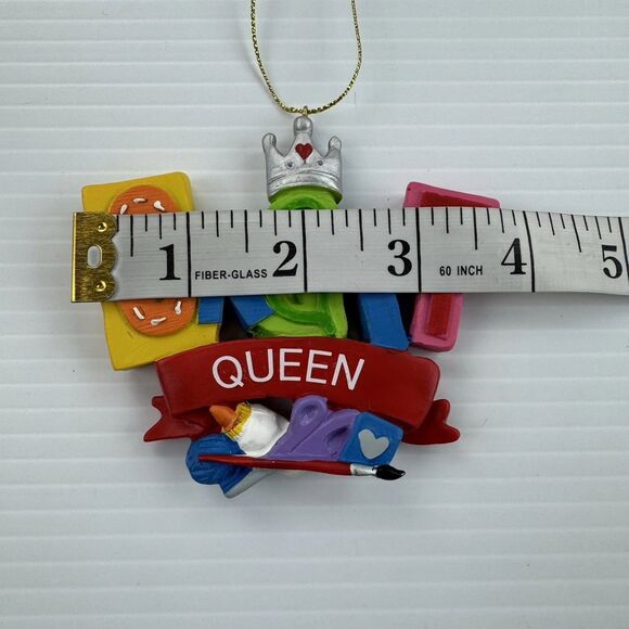 Craft Queen Ornament Crown Paintbrush Scissors DIY Art Crafting Christmas Decor - Picture 6 of 7